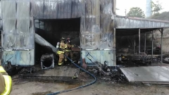 putting out barn fire